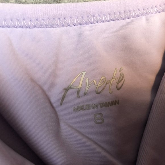 Arete Tank Top Size S Womens Blue Ruched Slim Fit Active Workout Fitted Solid - Picture 3 of 8